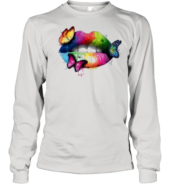 Butterfly Lips Women Tees Fashion 3D Print shirt Long Sleeved T-shirt