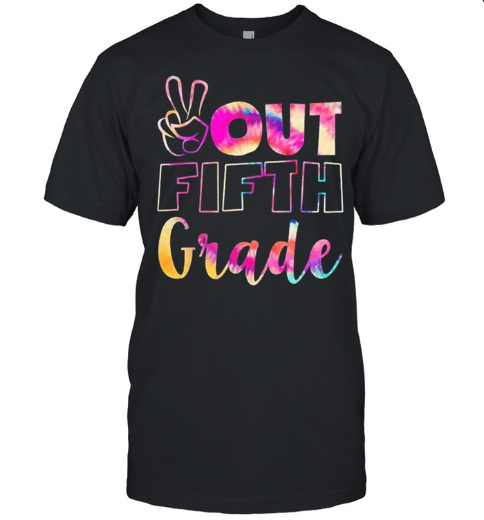 Peace out fifth grade tie dye school year graduate 5th grad shirt Classic Men's T-shirt