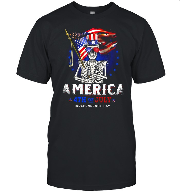 Skull Flag America 4th of July Independence Day T-shirt Classic Men's T-shirt