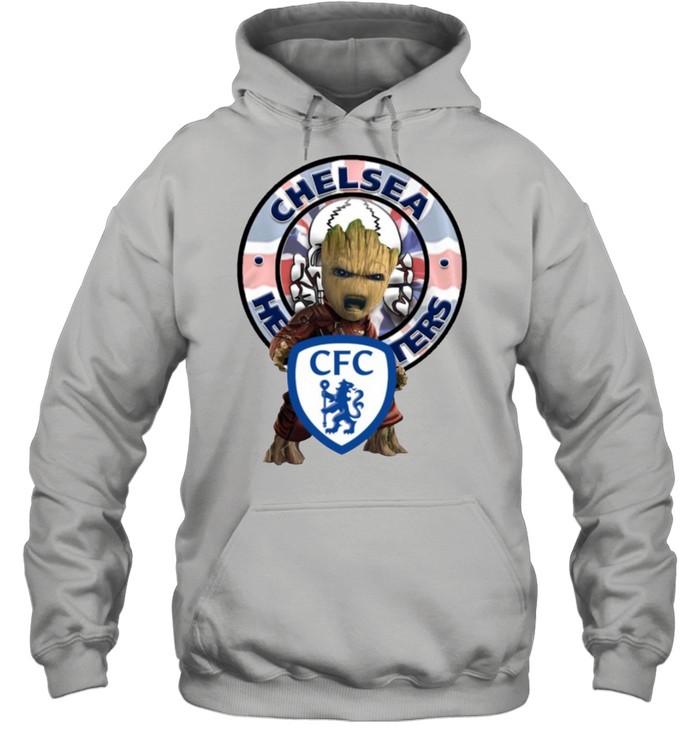 Baby groot hug Chelsea UEFA Champions 2021 shirt Unisex Hoodie