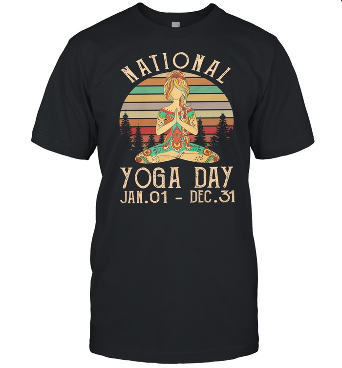 National Yoga Day Jan 01 Dec 31 Vintage Retro shirt Classic Men's T-shirt