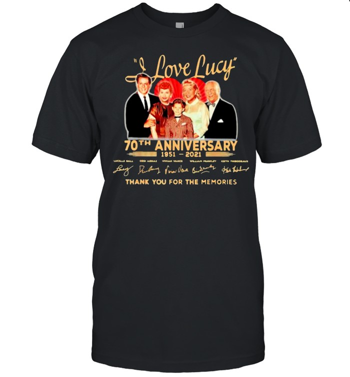 I love lucy 70th anniversary 1951 2021 thank you for the memories signature shirt Classic Men's T-shirt