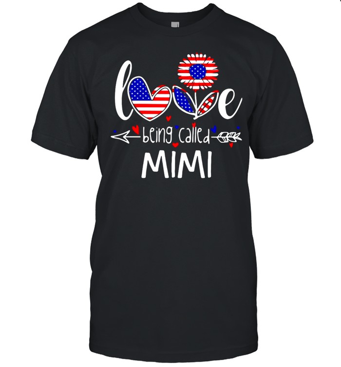 American Flag Sunflower Love Being Called Mimi T-shirt Classic Men's T-shirt