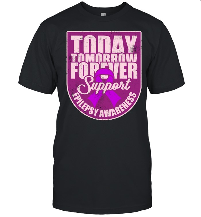 Epilepsy Awareness Support Purple Ribbon Forever Wear shirt Classic Men's T-shirt