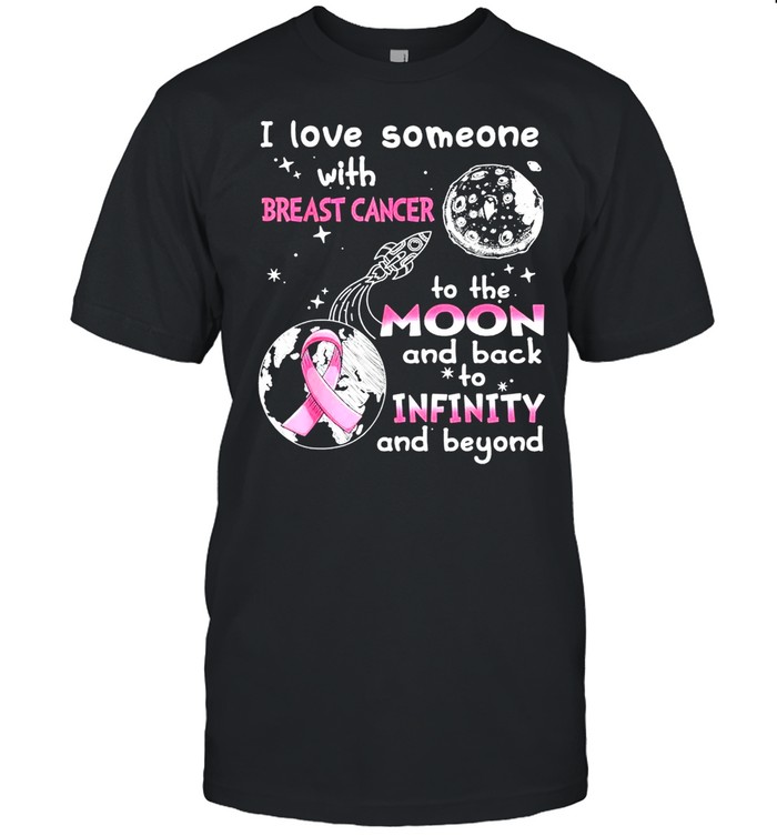 I Love Someone With Breast Cancer To The Moon and Back  Classic Men's T-shirt
