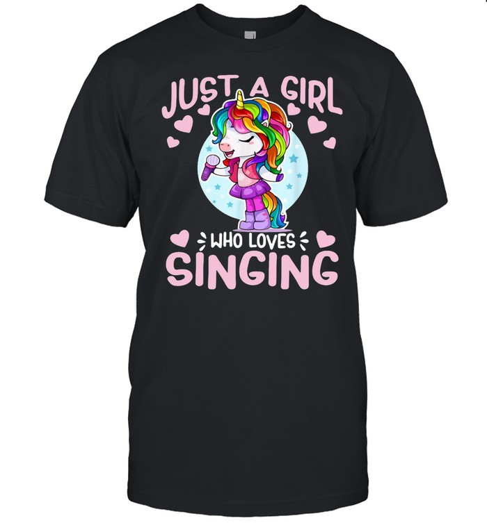 Just A Girl Who Loves Singing Karaoke Singer Unicorn T-shirt Classic Men's T-shirt
