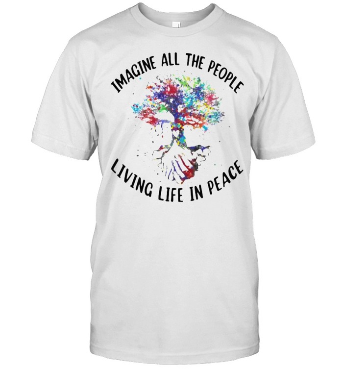 Imagine all the people living life in peace watercolor shirt Classic Men's T-shirt