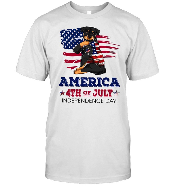 Rottweiler Tattoo American 4th Of July Independence Day American Flag shirt Classic Men's T-shirt