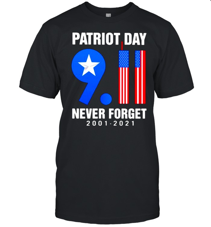 Patriot Day Never Forget 2001 2021 American Flag  Classic Men's T-shirt