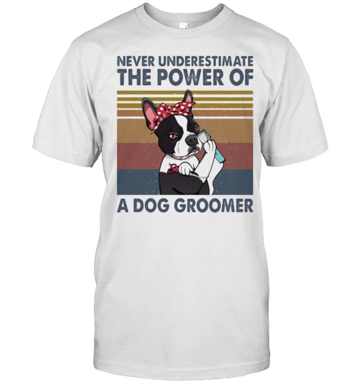 Never underestimate the power of a dog groomer vintage shirt Classic Men's T-shirt