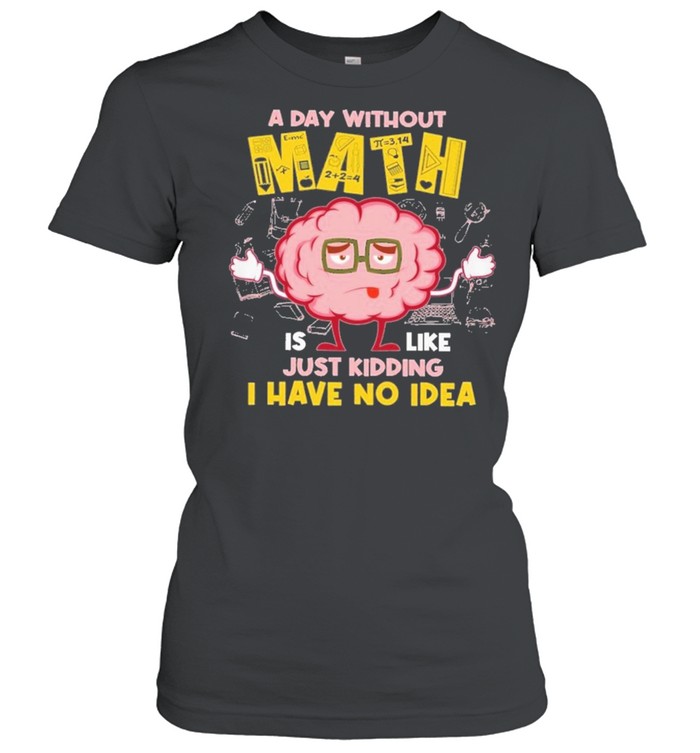 A day without math is like just kidding I have no idea shirt Classic Women's T-shirt