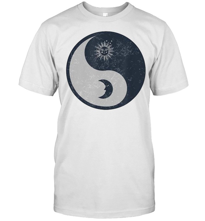Meditation Yin Yang Sun Moon Distressed T-shirt Classic Men's T-shirt