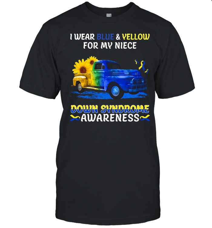 I Wear Blue And Yellow For My Niece Down Syndrome Awareness T-shirt Classic Men's T-shirt