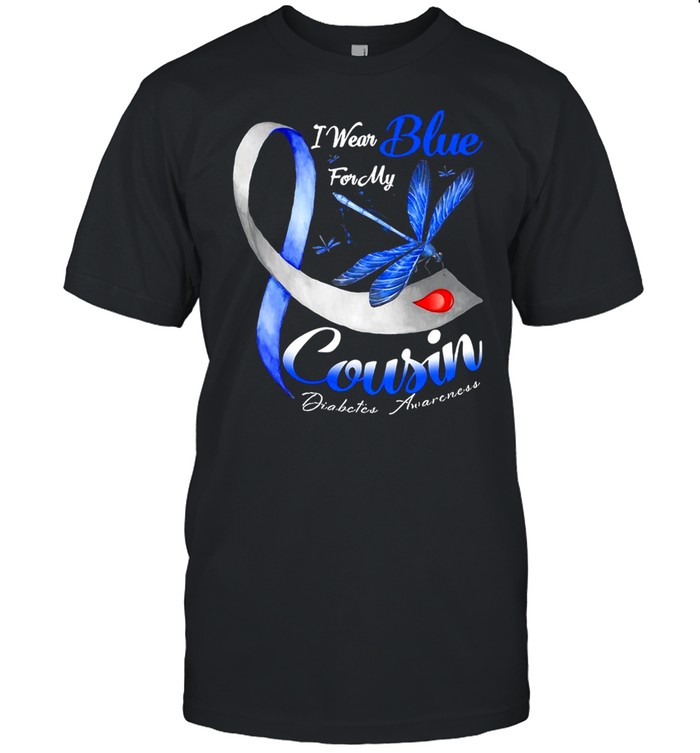 I Wear Blue For My Cousin Diabetes Awareness Dragonfly T-shirt Classic Men's T-shirt