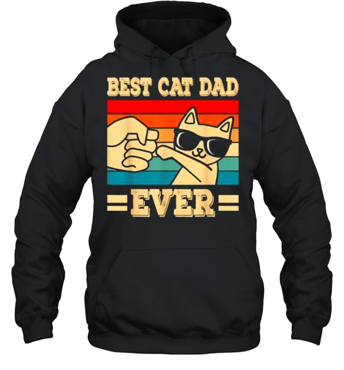 Best Cat Dad Ever Funny Cat Vintage T- Unisex Hoodie