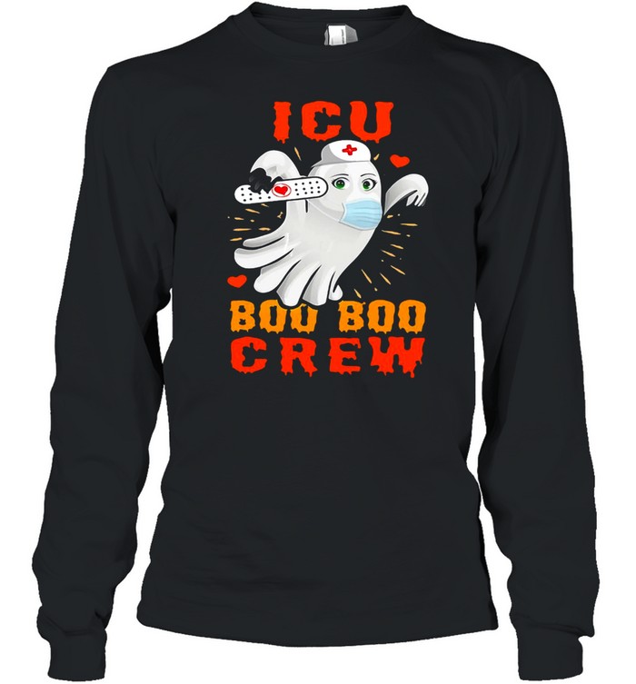 ICU Boo Boo Crew Ghost Halloween Cute T-shirt Long Sleeved T-shirt