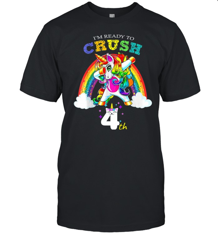 Kids I'm Ready To Crush 4th Grade Dabbing Unicorn Back to School shirt Classic Men's T-shirt