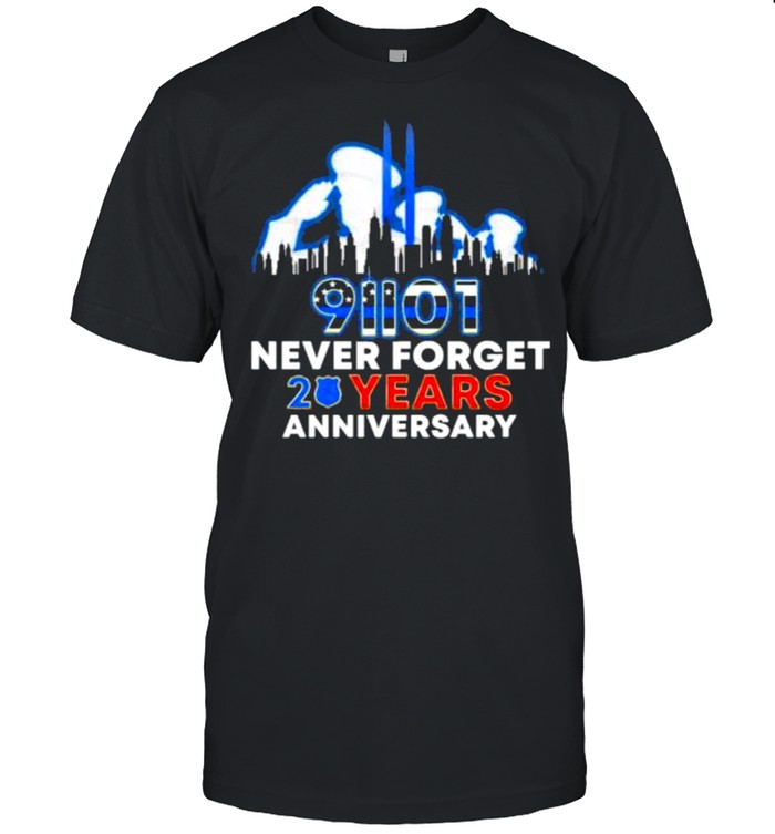 91101 Never Forget 20 Years Anniversary Police Classic Men's T-shirt