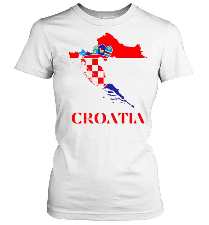 Croatia Red Flag Map Side Pocket Premium T- Classic Women's T-shirt