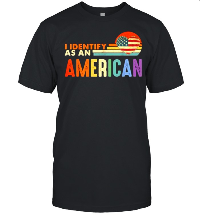 I Identify As An American Heart Usa Flag Vintage T- Classic Men's T-shirt