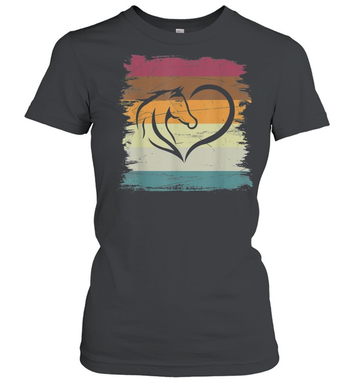 Retro Animal Heart Horse Riding Horse shirt Classic Women's T-shirt