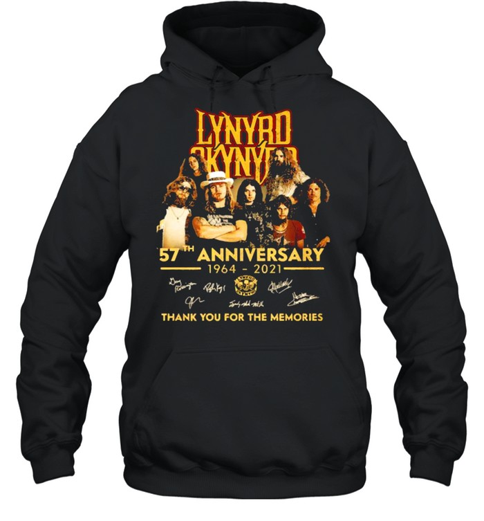 Lynyrd 57th anniversary 1964 2021 thank you for the memories signatures shirt Unisex Hoodie