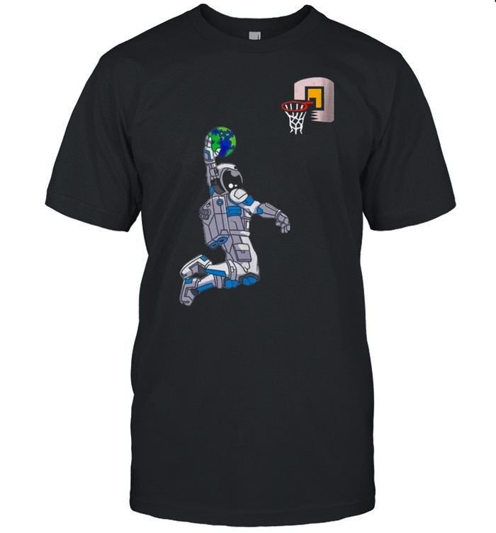 Astronaut Space Earth Dunking Basketball  Classic Men's T-shirt