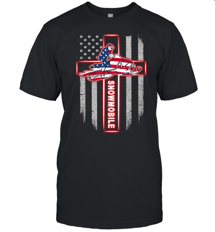 Snowmobile American flag shirt Classic Men's T-shirt