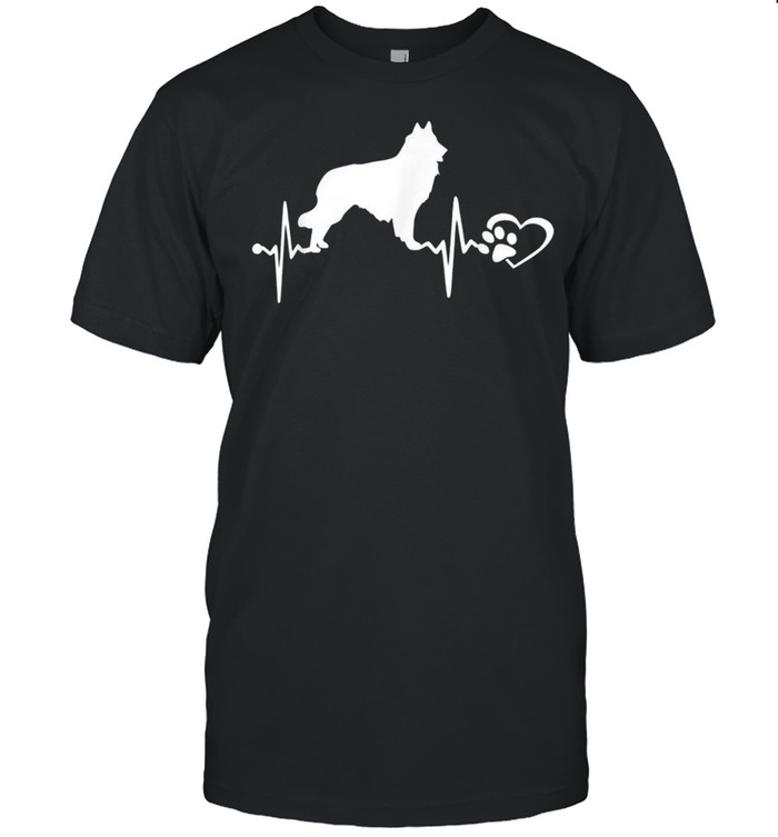 Belgian Sheepdog Dog Heartbeat Paw Love Puppy shirt Classic Men's T-shirt