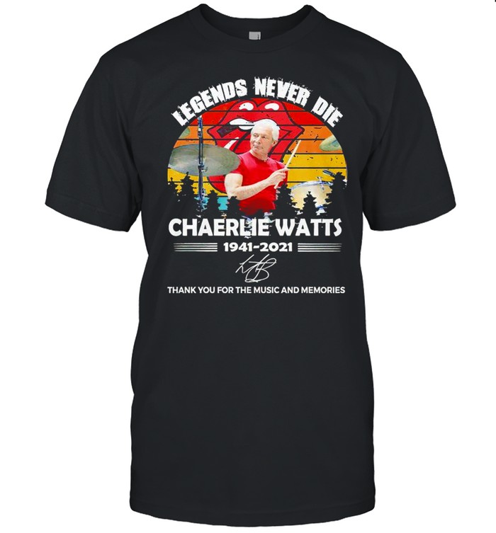 Legends never Die Chaerlie Watts 1941 2021 signatures thank you for the memories vintage shirt Classic Men's T-shirt