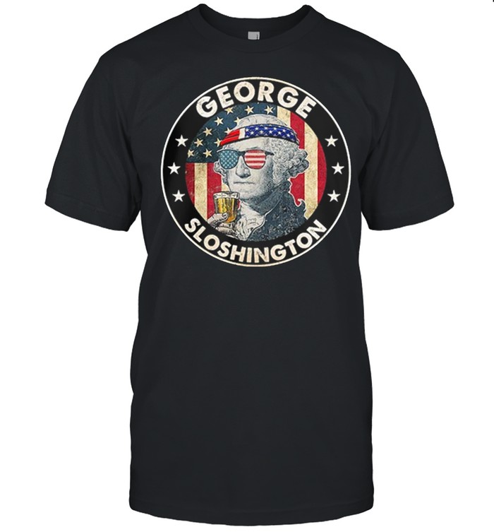 George Sloshington Drink Beer Independence Day American Flag shirt Classic Men's T-shirt