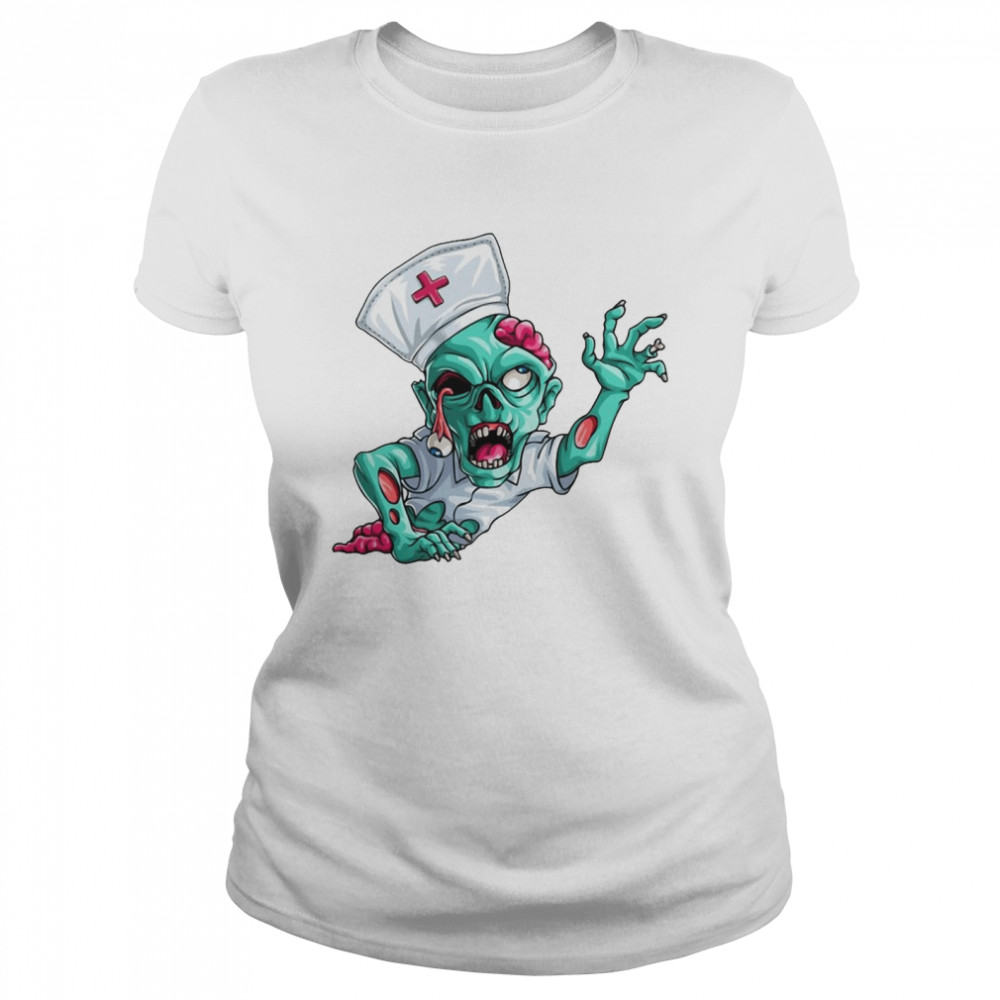 Zombie Nurse Funny Halloween Horror Scary T-shirt Classic Women's T-shirt
