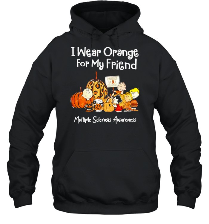 Peanuts characters I wear orange for my friend multiple sclerosis awareness shirt Unisex Hoodie