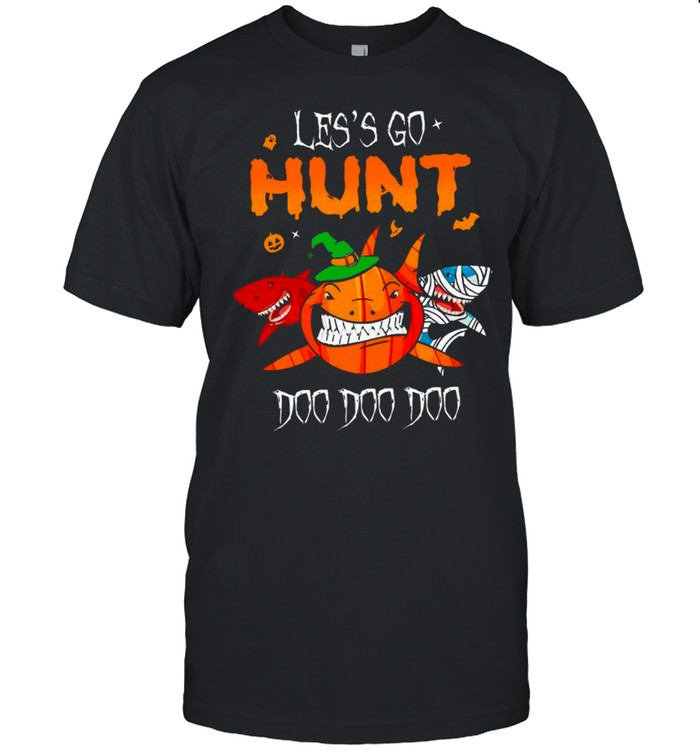 the Halloween Shark Witch Boo Pumpkin Lets go Hunt Doo Doo Doo shirt Classic Men's T-shirt