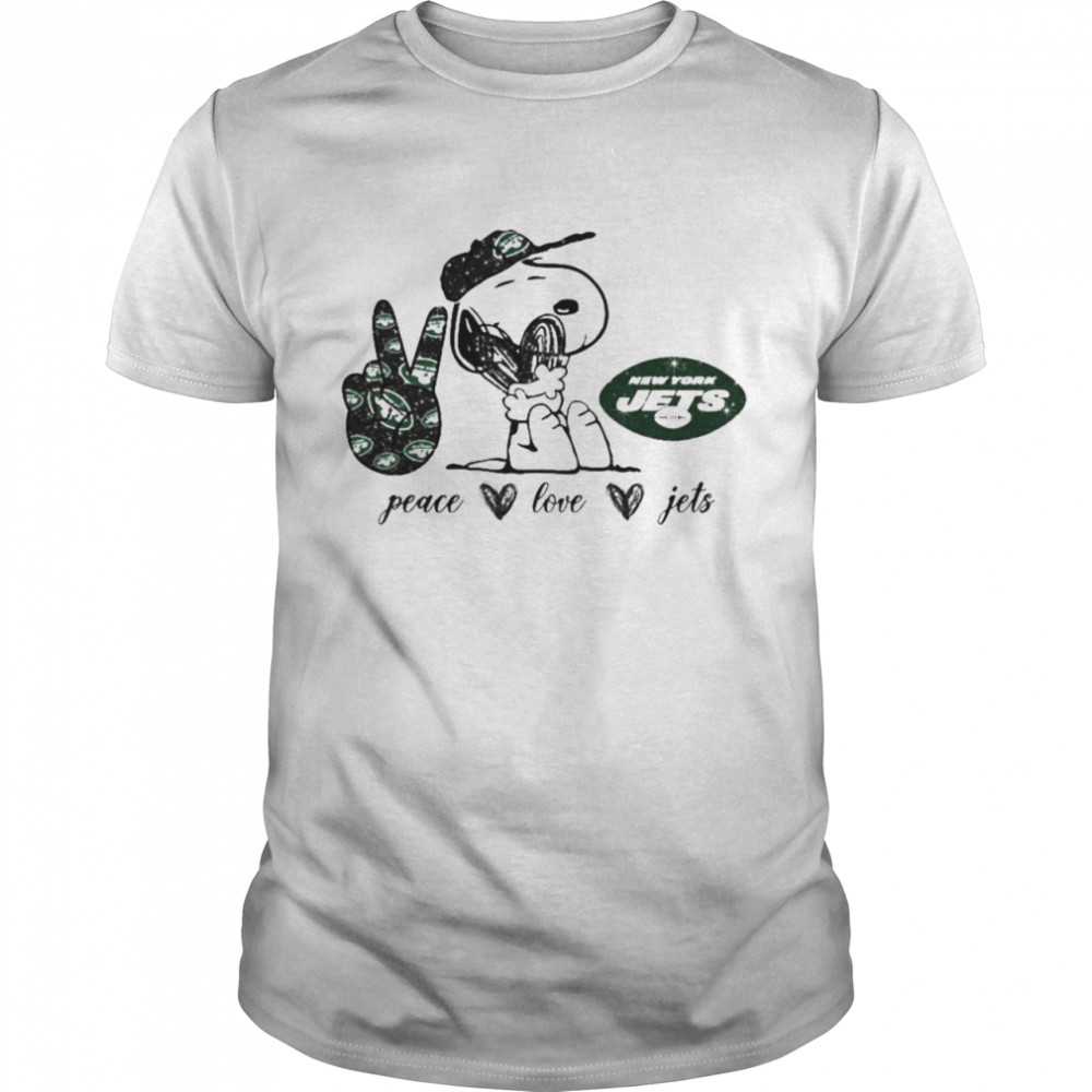 Snoopy peace love New York Jets shirt Classic Men's T-shirt