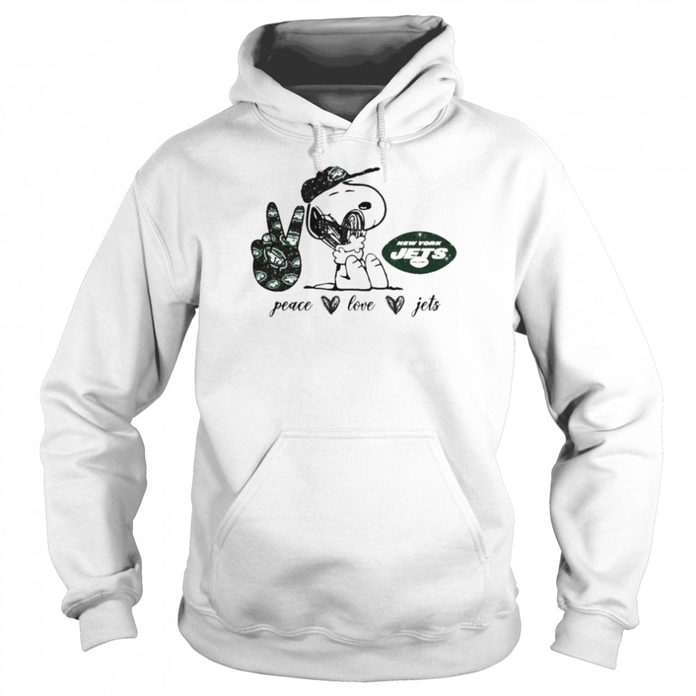 Snoopy peace love New York Jets shirt Unisex Hoodie