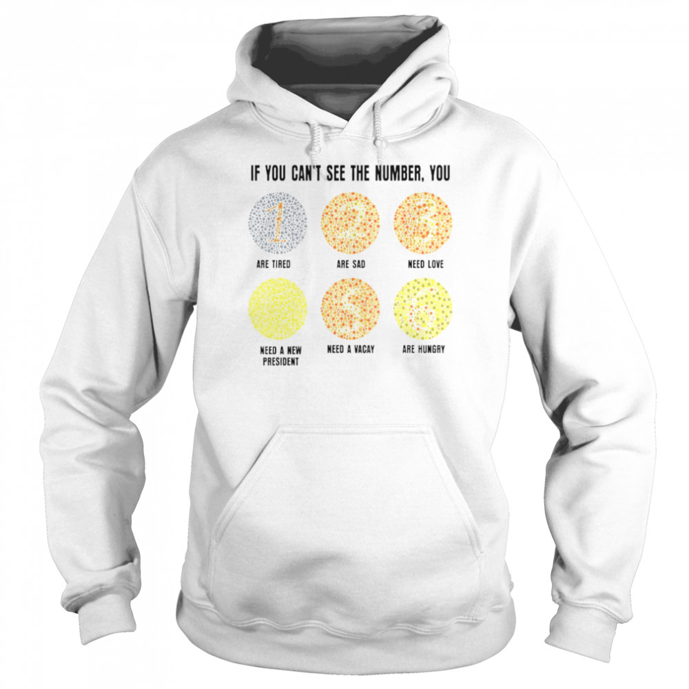 If you can’t see the number you are tired sad need love need a new president need a vacay are hungry shirt Unisex Hoodie