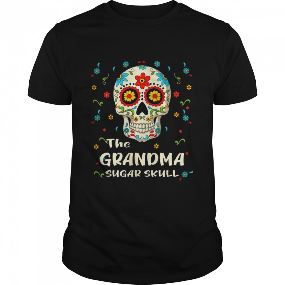 Day of ead Grandma Sugar Skull Halloween Matching Costume Shirt