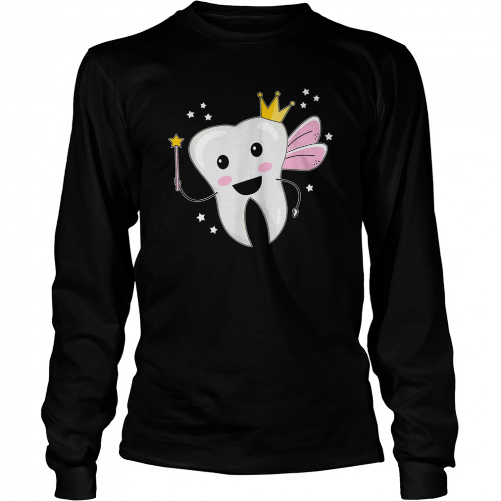 Tooth Fairy Halloween Costume Dental Assistant Dentist  Long Sleeved T-shirt