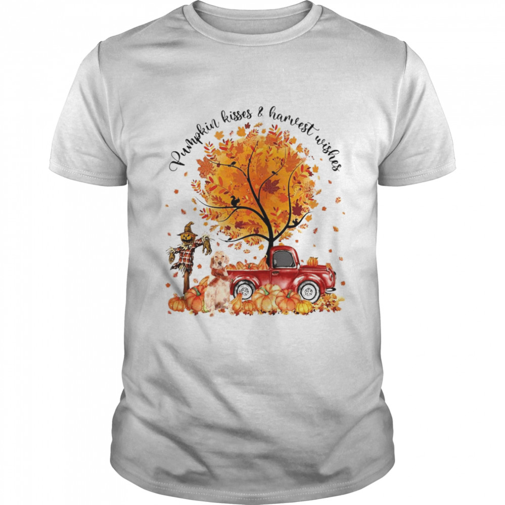 English Setter Pumpkin Kisses And Harvest Wishes Halloween T-shirt Classic Men's T-shirt