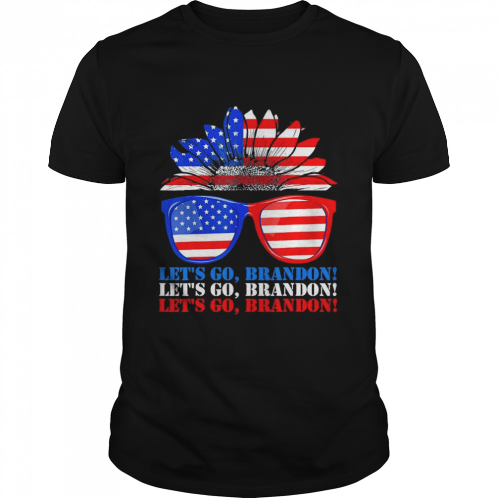 Lets Go Brandon American Sunflower Sunglasses shirt Classic Men's T-shirt