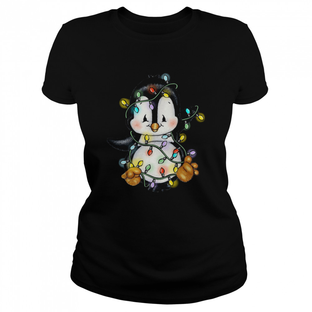 Penguin Christmas Colors Light shirt Classic Women's T-shirt