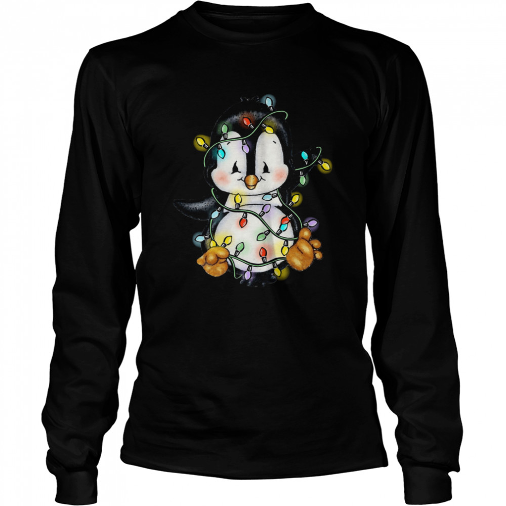Penguin Christmas Colors Light shirt Long Sleeved T-shirt