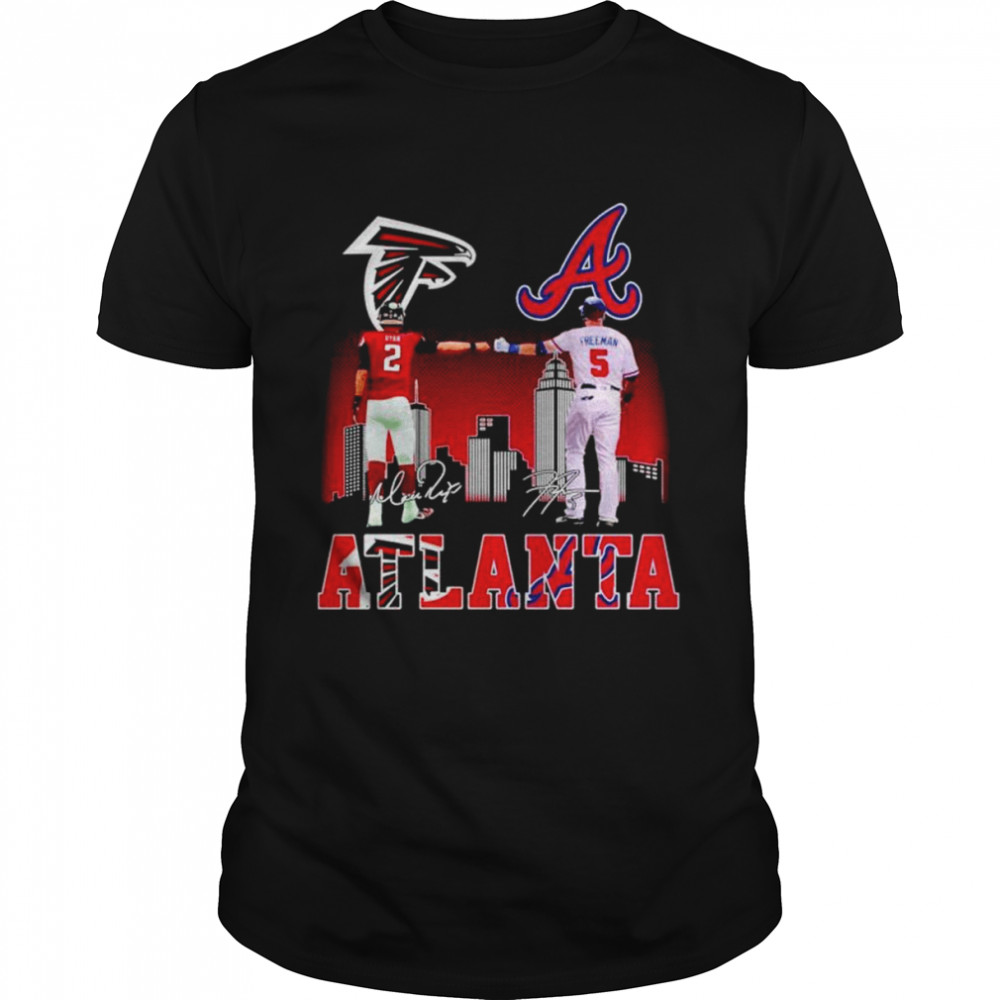 Original matt Ryan Atlanta Falcons and Freddie Freeman Atlanta Braves signatures shirt