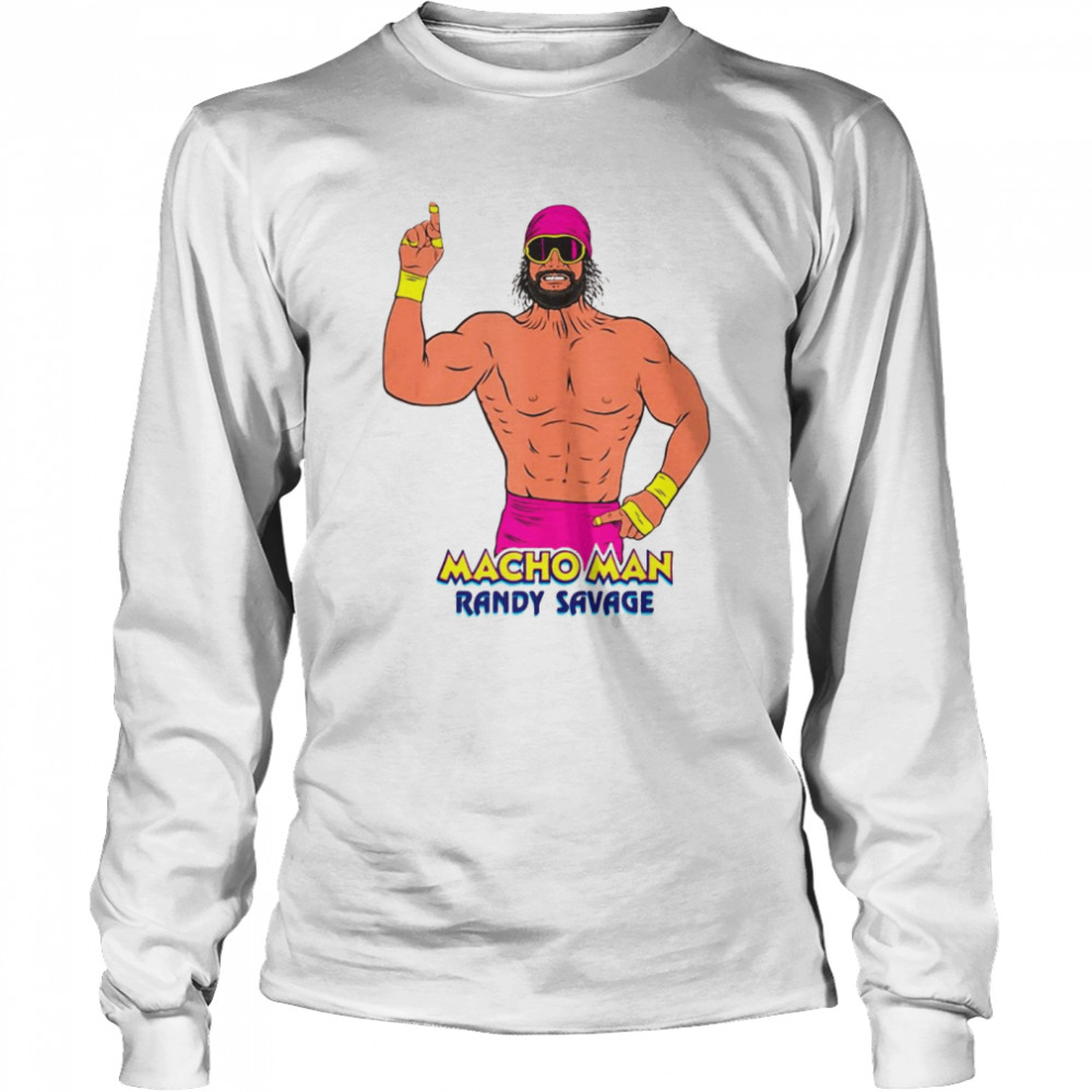 Wwe Macho Man Randy Savage Illustration Graphic T-shirt Long Sleeved T-shirt