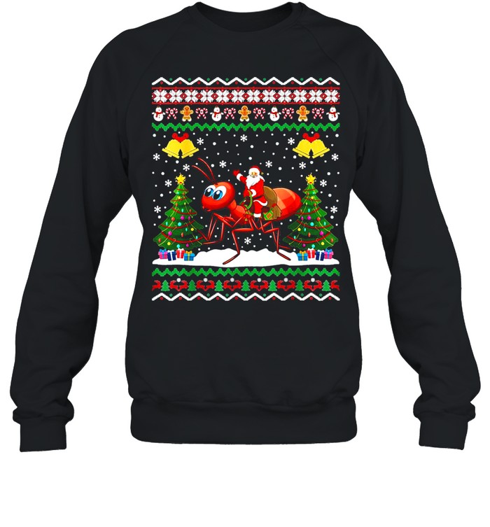 Ants Ugly Santa Riding Ant Christmas Sweater T-shirt Unisex Sweatshirt