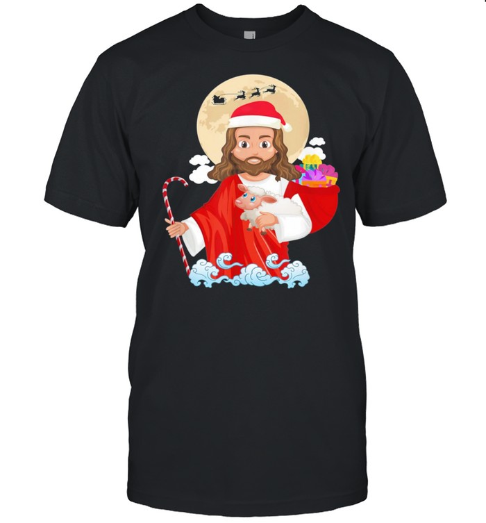 Jesus Christian Santa Hat Reindeer Merry Xmas  Classic Men's T-shirt