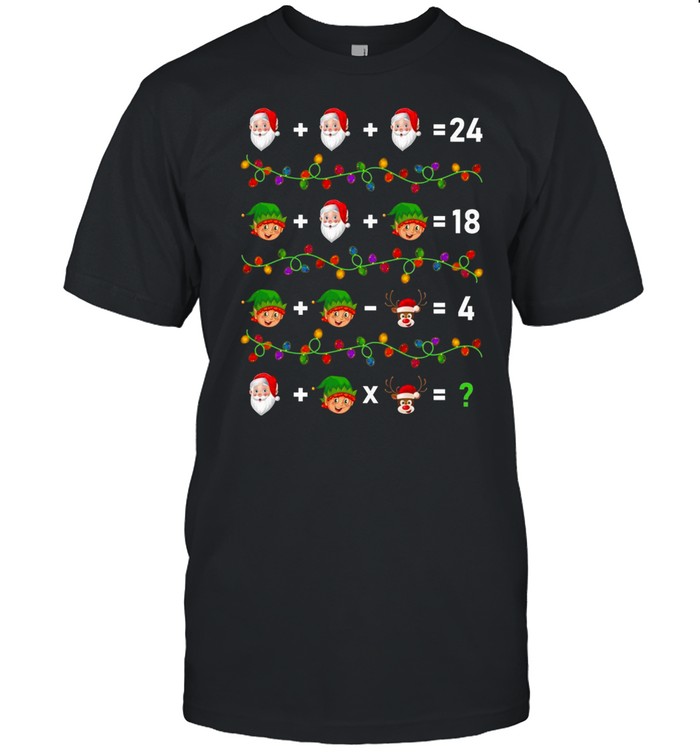Santa Elf Operations Quiz Math Teacher Christmas  Classic Men's T-shirt