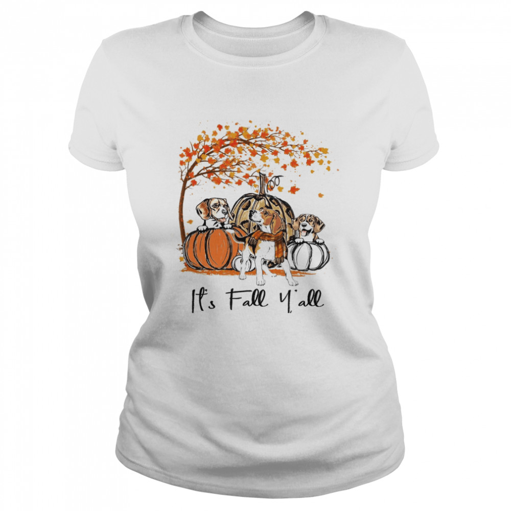 Golden Retriever Pumpkin Its Fall Yall  Classic Women's T-shirt