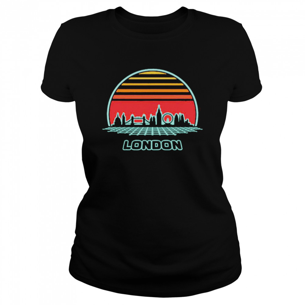 London City Skyline Retro 80S Style Souvenir Vintage T-shirt Classic Women's T-shirt